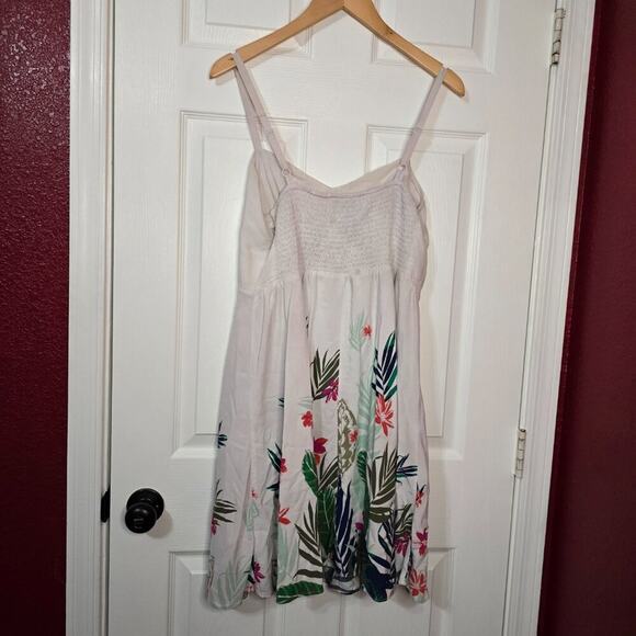 Old Navy Tropical White + Multi-Color A-line Spaghetti Strap Cami Dress - Picture 6 of 7